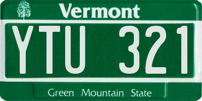 VT license plate YTU321