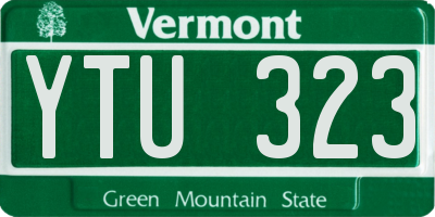 VT license plate YTU323