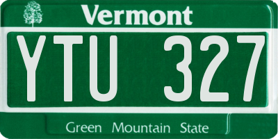 VT license plate YTU327