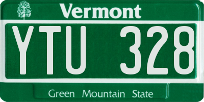 VT license plate YTU328