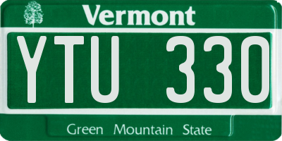 VT license plate YTU330