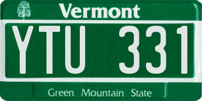 VT license plate YTU331