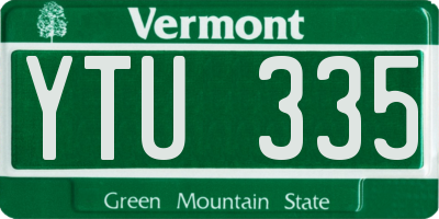 VT license plate YTU335