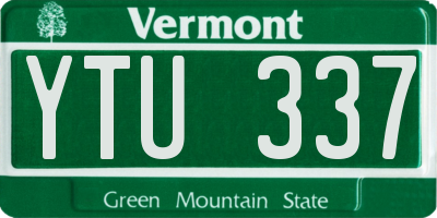 VT license plate YTU337