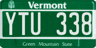 VT license plate YTU338