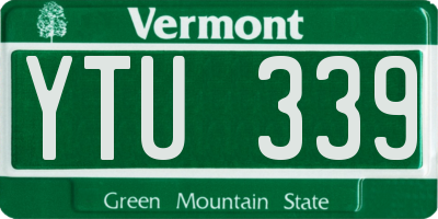 VT license plate YTU339