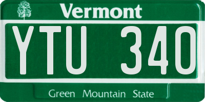 VT license plate YTU340