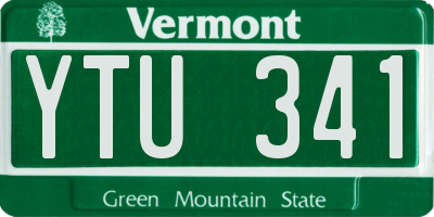 VT license plate YTU341