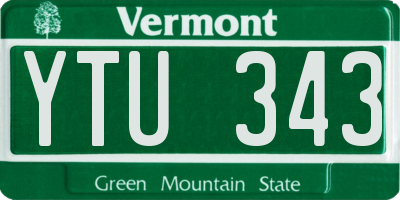 VT license plate YTU343