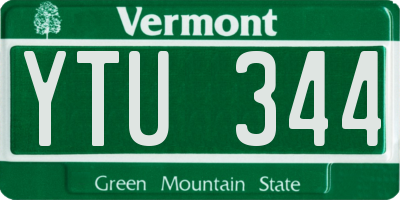 VT license plate YTU344
