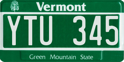 VT license plate YTU345