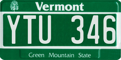 VT license plate YTU346
