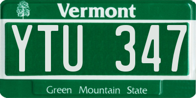 VT license plate YTU347