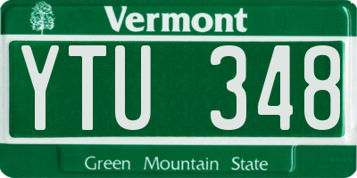 VT license plate YTU348