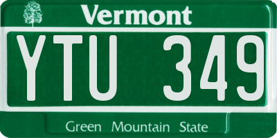 VT license plate YTU349