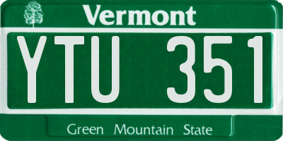 VT license plate YTU351