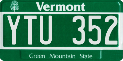 VT license plate YTU352
