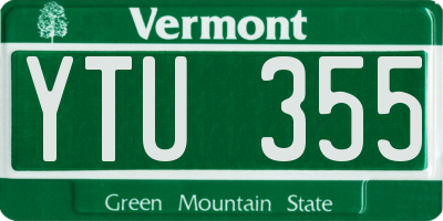 VT license plate YTU355