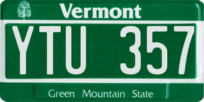 VT license plate YTU357