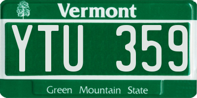 VT license plate YTU359