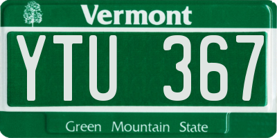 VT license plate YTU367