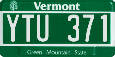VT license plate YTU371