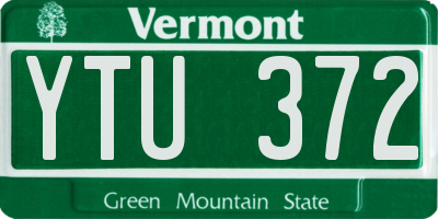VT license plate YTU372