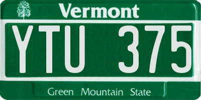 VT license plate YTU375