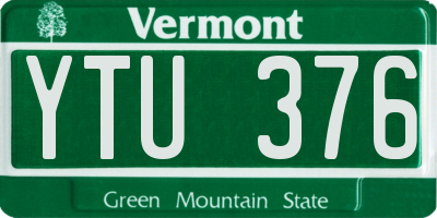VT license plate YTU376