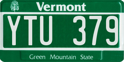 VT license plate YTU379
