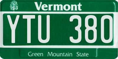 VT license plate YTU380