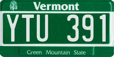 VT license plate YTU391