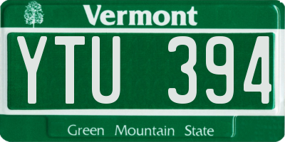 VT license plate YTU394