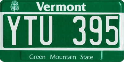 VT license plate YTU395
