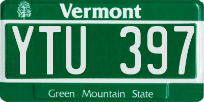VT license plate YTU397