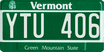 VT license plate YTU406