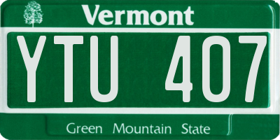 VT license plate YTU407