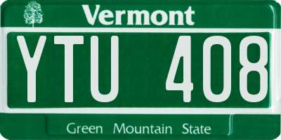 VT license plate YTU408