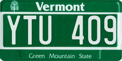VT license plate YTU409