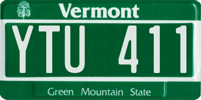 VT license plate YTU411