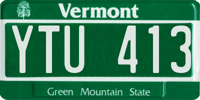 VT license plate YTU413