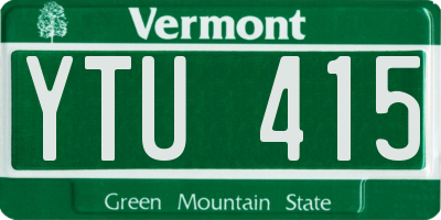 VT license plate YTU415