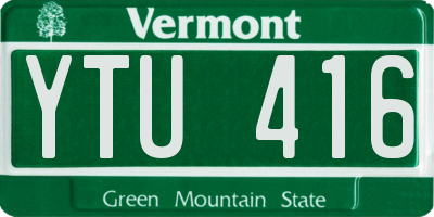 VT license plate YTU416