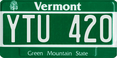 VT license plate YTU420