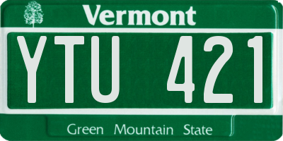 VT license plate YTU421
