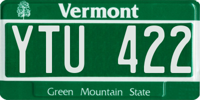 VT license plate YTU422