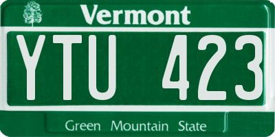 VT license plate YTU423