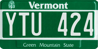 VT license plate YTU424
