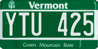 VT license plate YTU425