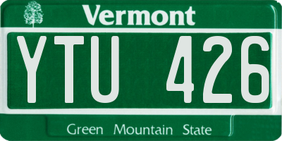 VT license plate YTU426
